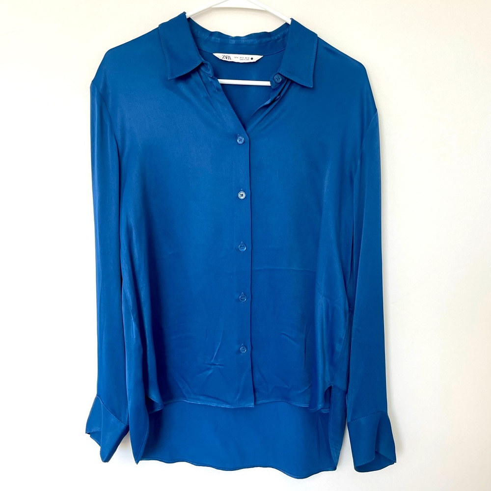 Zara Satin Button down